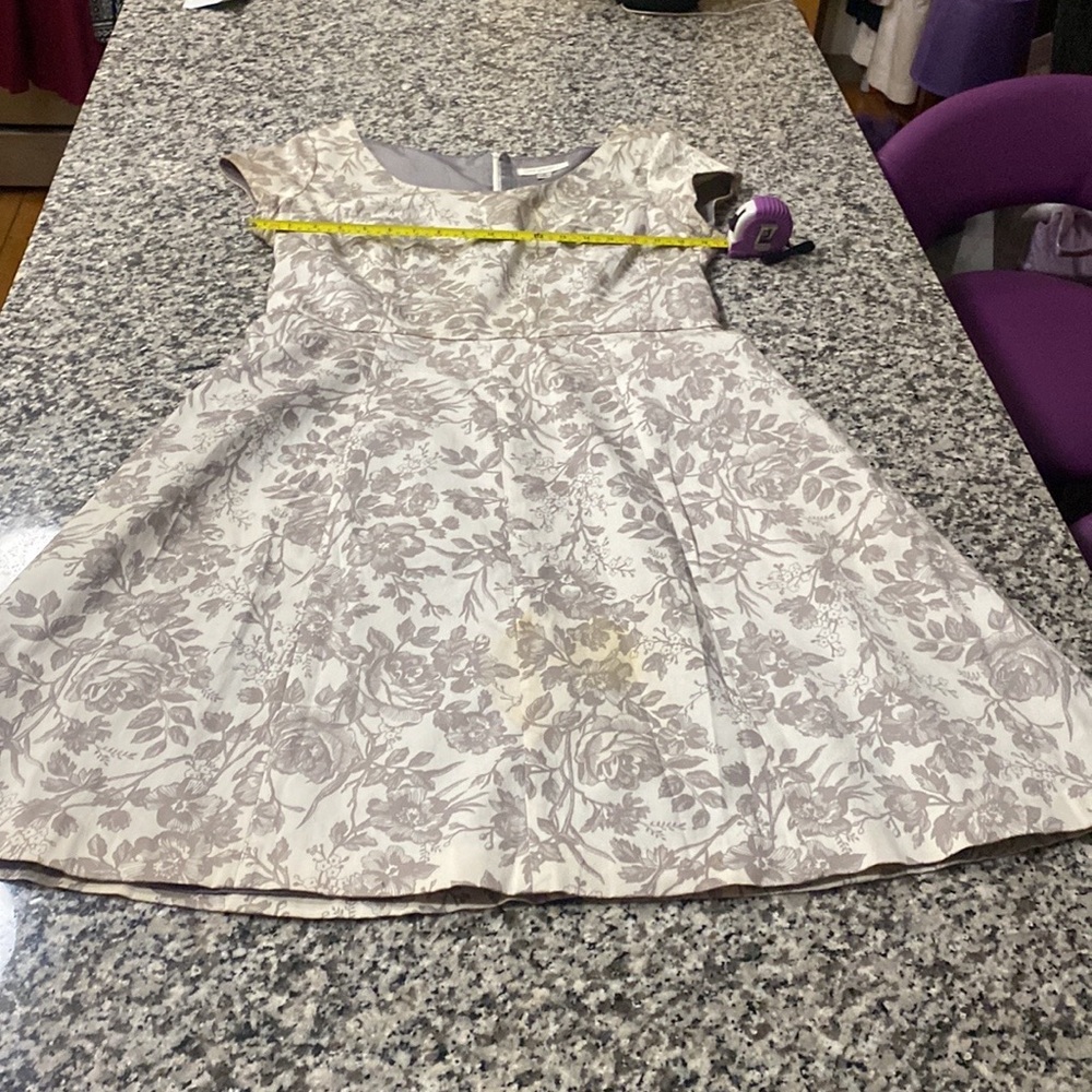 Womens Dress in Cream and Gray